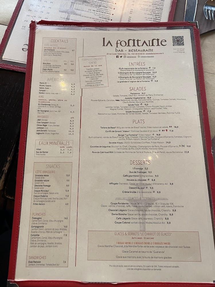 La Fontaine Cuvier - Menu Image 1