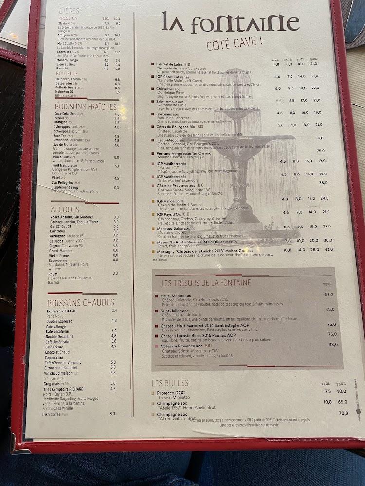 La Fontaine Cuvier - Menu Image 2
