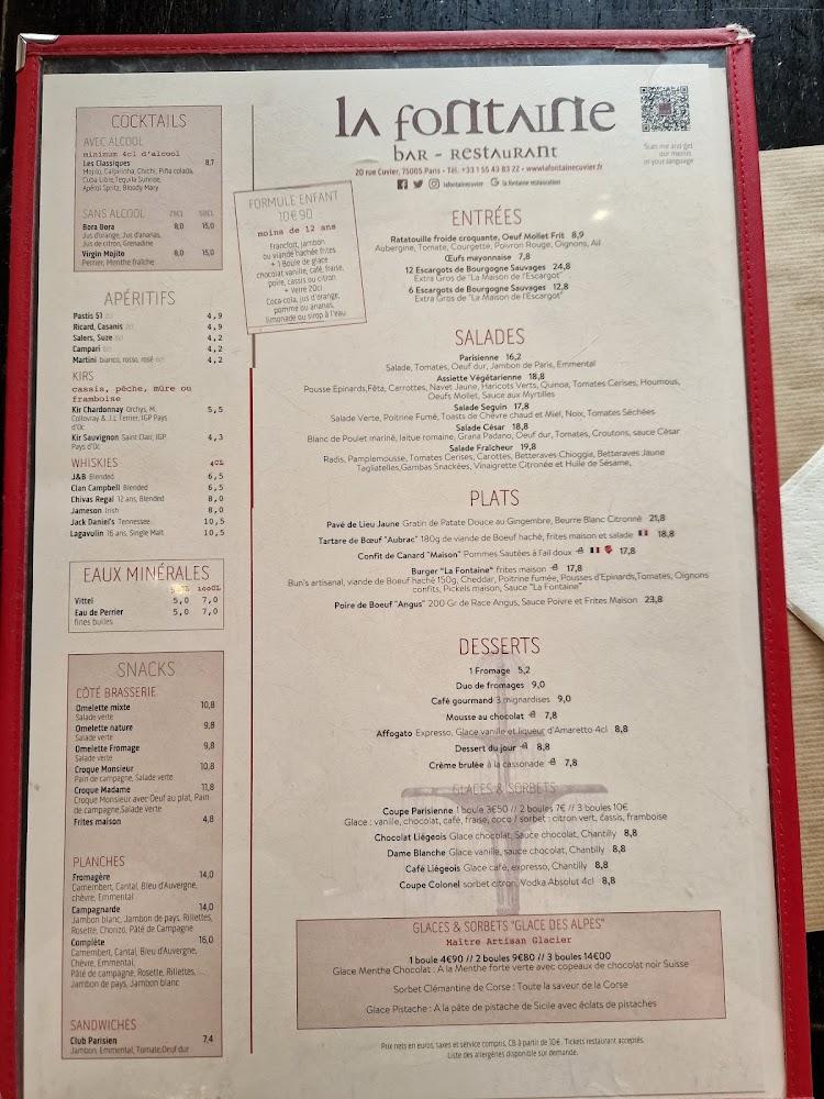 La Fontaine Cuvier - Menu Image 3